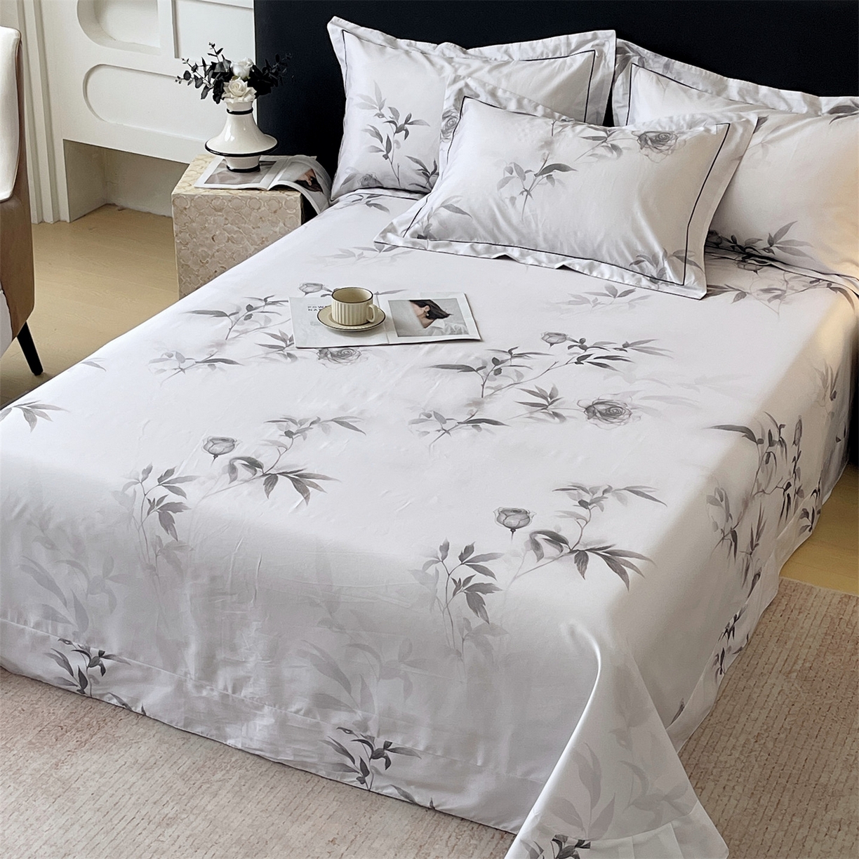 91家纺网 家纺一手货源 找家纺 宝齐莱家纺 2026新款全棉纯棉活性印花单床单床单单件 玫瑰的故事