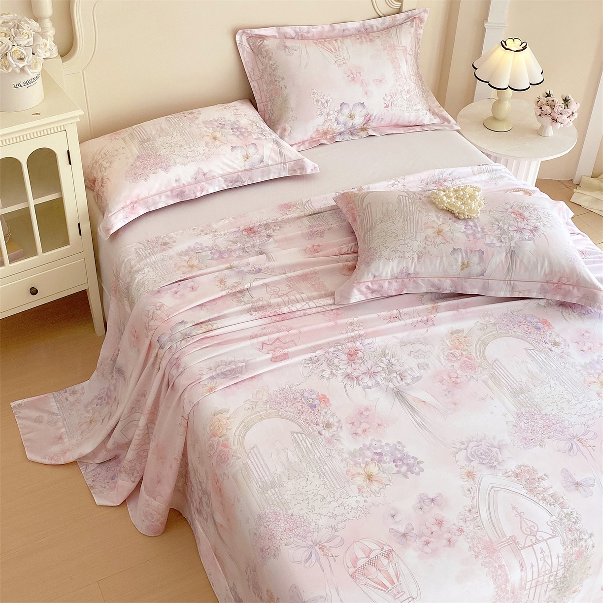 91家纺网 家纺一手货源 找家纺 宝齐莱家纺 2026新款全棉纯棉活性印花单床单床单单件 公主乐园