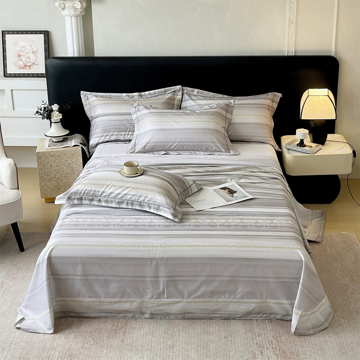 91家纺网 家纺一手货源 找家纺 宝齐莱家纺 2026新款全棉纯棉活性印花单床单床单单件 时光记忆