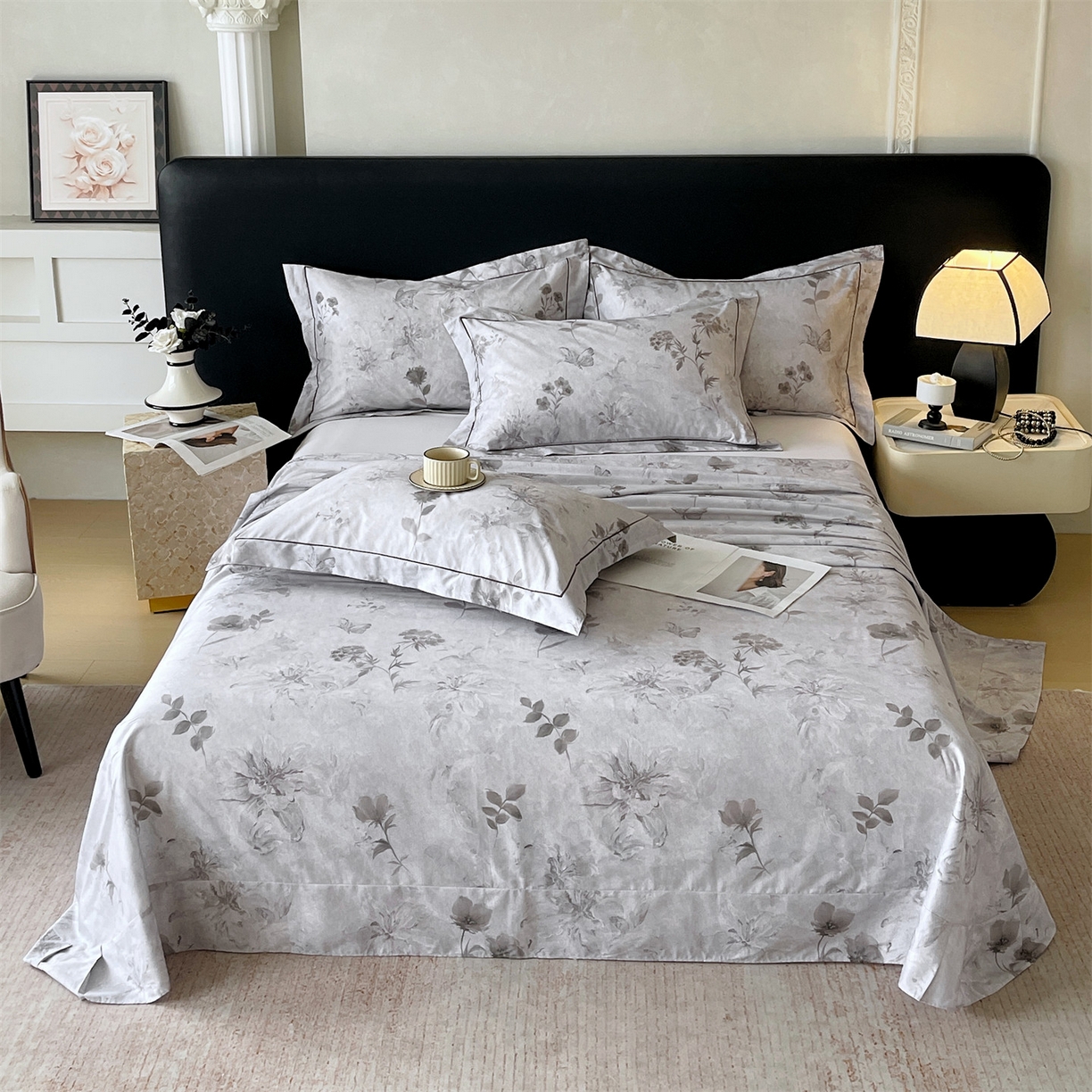 91家纺网 家纺一手货源 找家纺 宝齐莱家纺 2026新款全棉纯棉活性印花单床单床单单件 忆江南