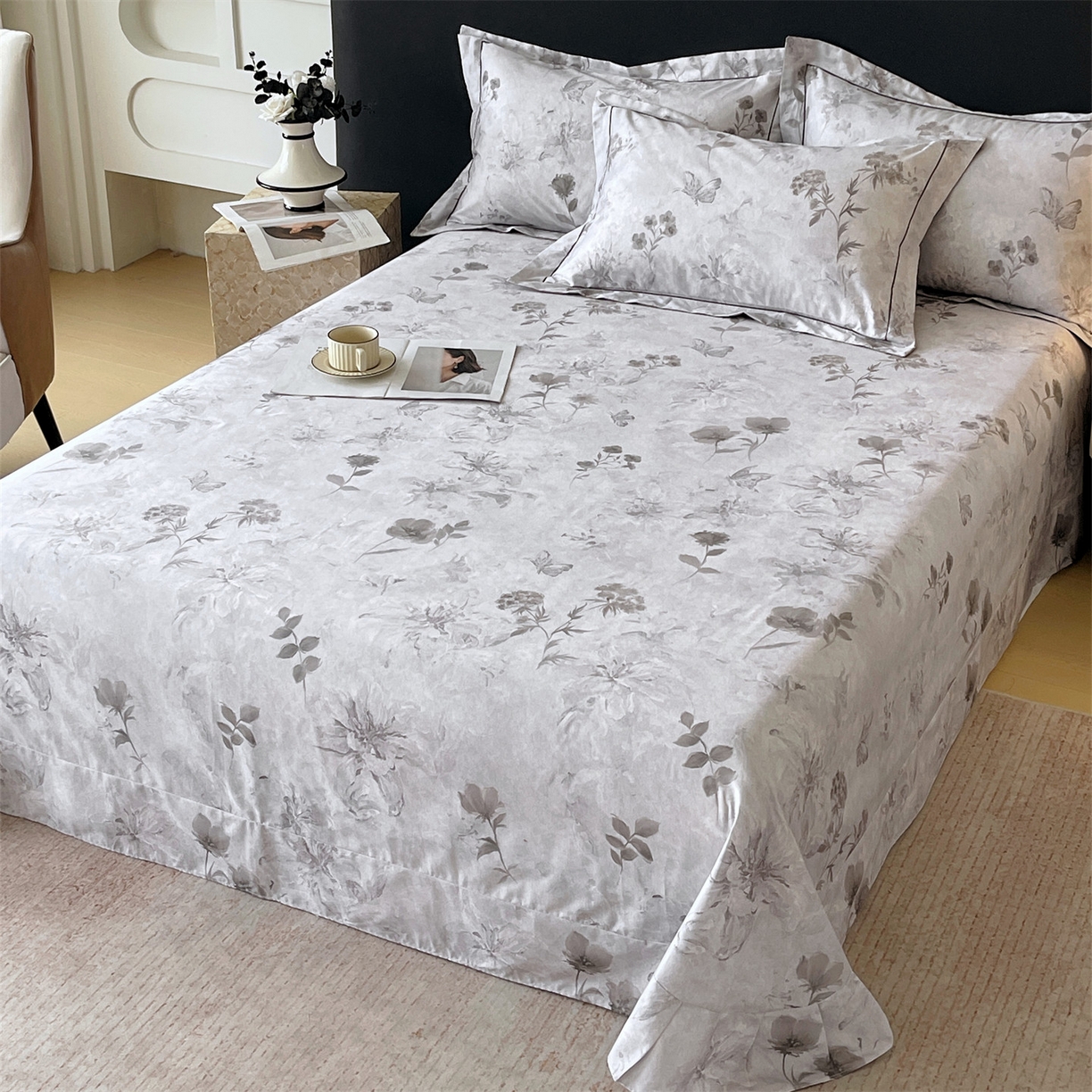 91家纺网 家纺一手货源 找家纺 宝齐莱家纺 2026新款全棉纯棉活性印花单床单床单单件 忆江南