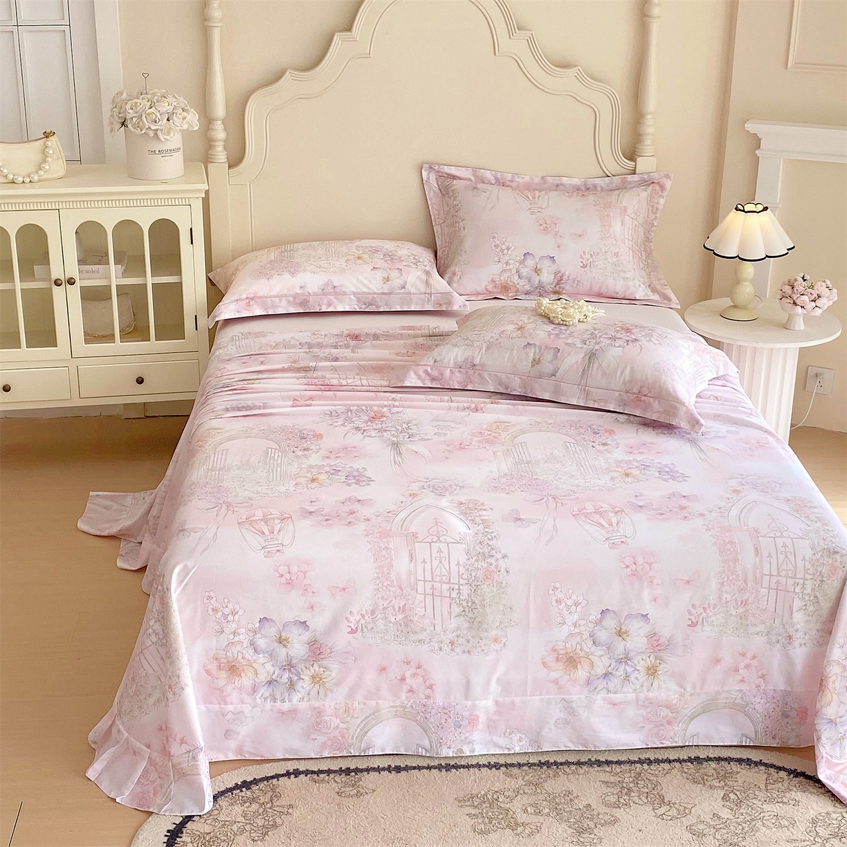 91家纺网 家纺一手货源 找家纺 宝齐莱家纺 2026新款全棉纯棉活性印花单床单床单单件 公主乐园