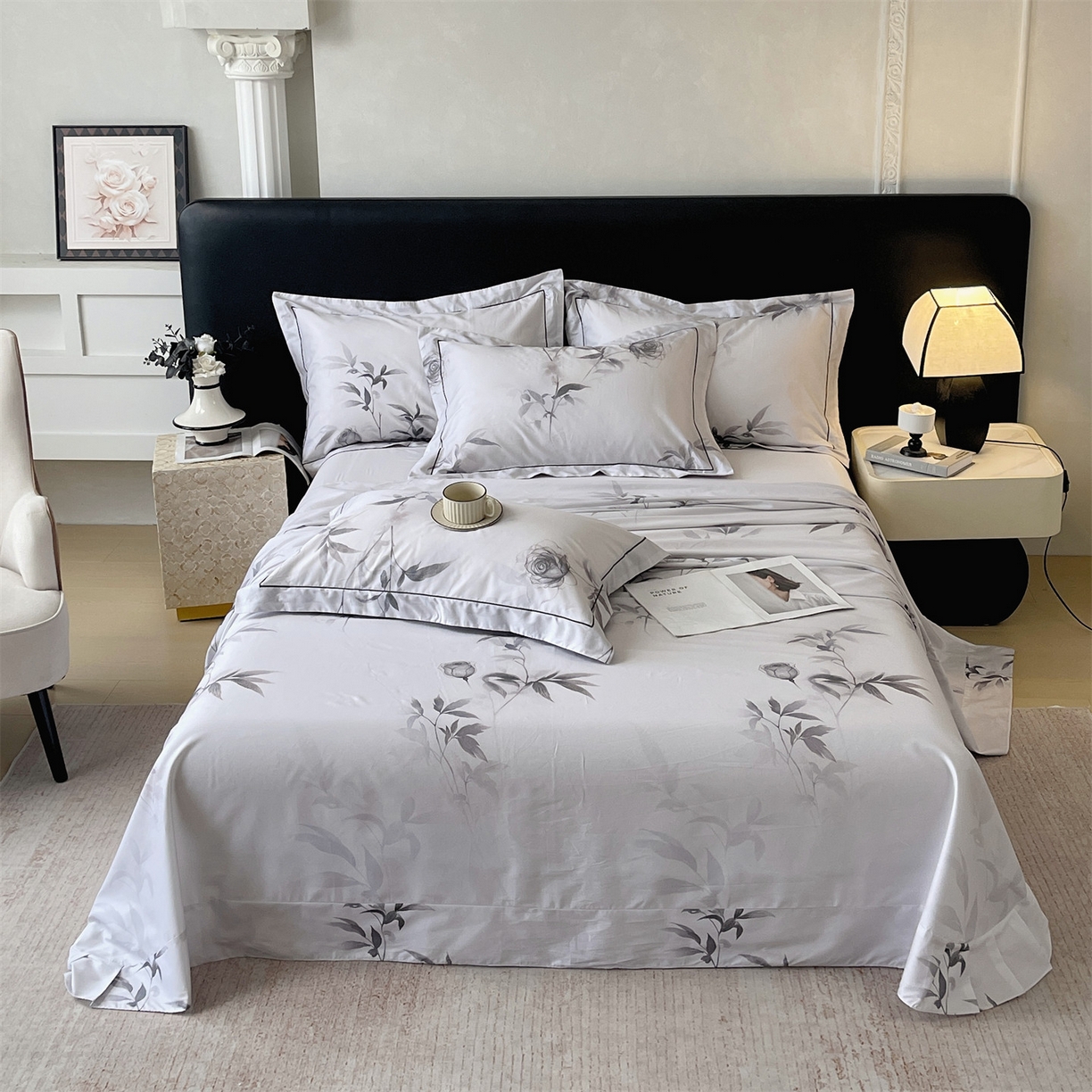 91家纺网 家纺一手货源 找家纺 宝齐莱家纺 2026新款全棉纯棉活性印花单床单床单单件 玫瑰的故事