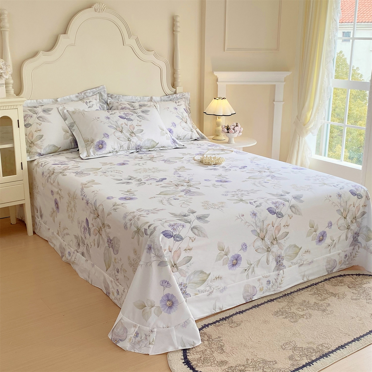 91家纺网 家纺一手货源 找家纺 宝齐莱家纺 2026新款全棉纯棉活性印花单床单床单单件 浪漫花季