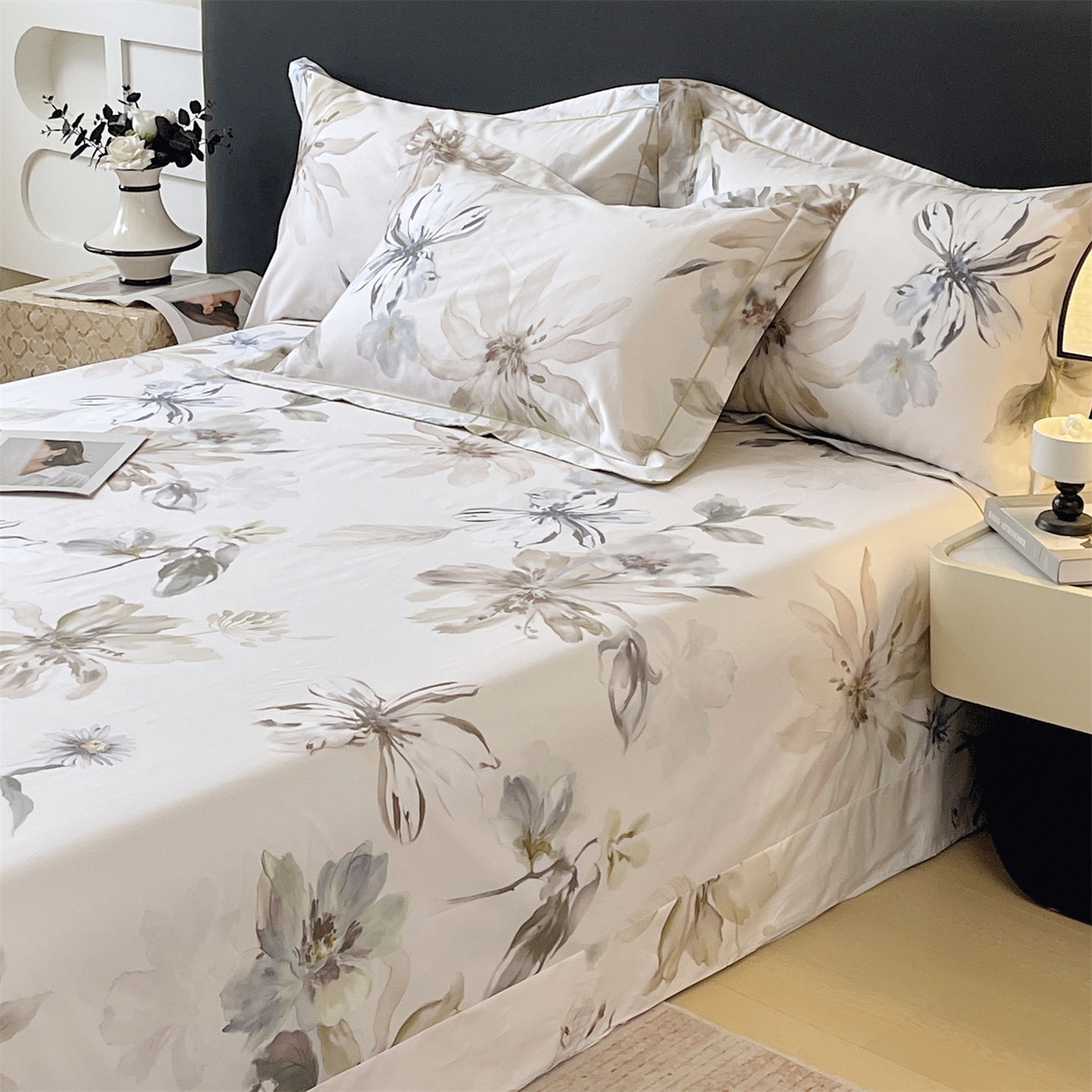 91家纺网 家纺一手货源 找家纺 宝齐莱家纺 2026新款全棉纯棉活性印花单床单床单单件 花知晓