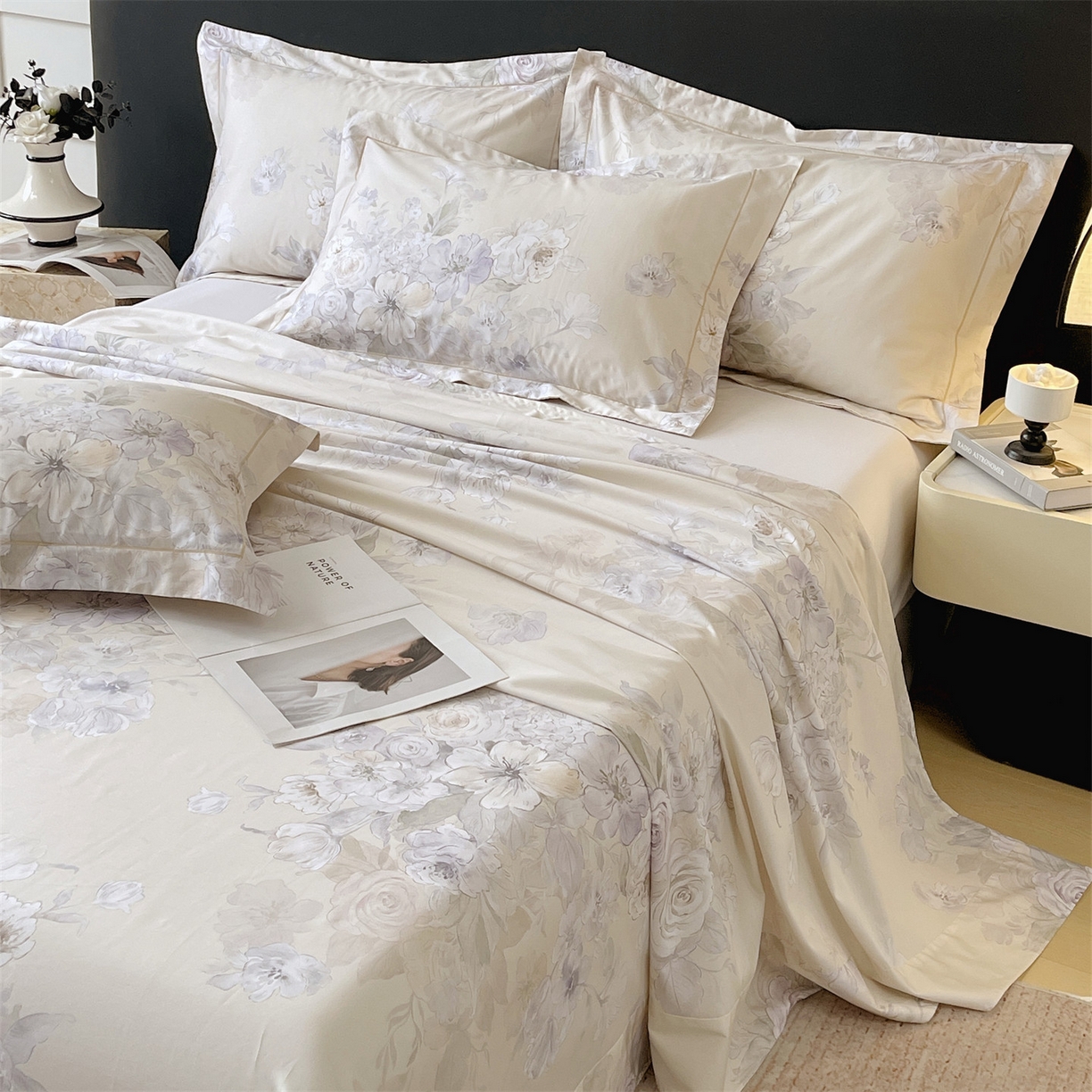 91家纺网 家纺一手货源 找家纺 宝齐莱家纺 2026新款全棉纯棉活性印花单床单床单单件 花开锦绣