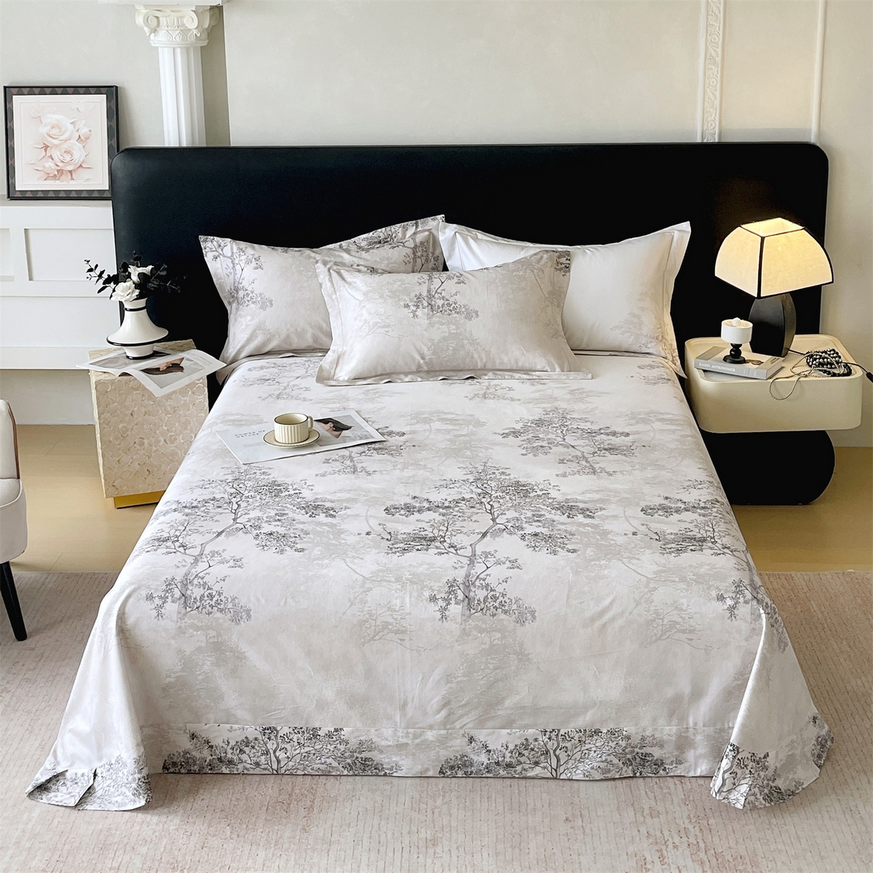 宝齐莱家纺 2026新款全棉纯棉活性印花单床单床单单件 月光森林