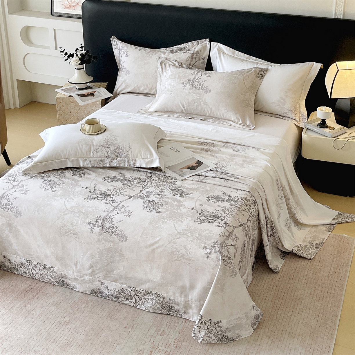 91家纺网 家纺一手货源 找家纺 宝齐莱家纺 2026新款全棉纯棉活性印花单床单床单单件 月光森林