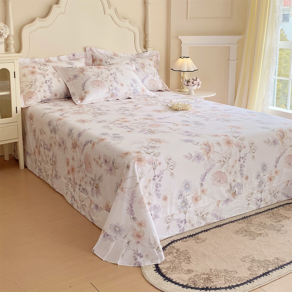 91家纺网 家纺一手货源 找家纺 宝齐莱家纺 2026新款全棉纯棉活性印花单床单床单单件 云裳仙子