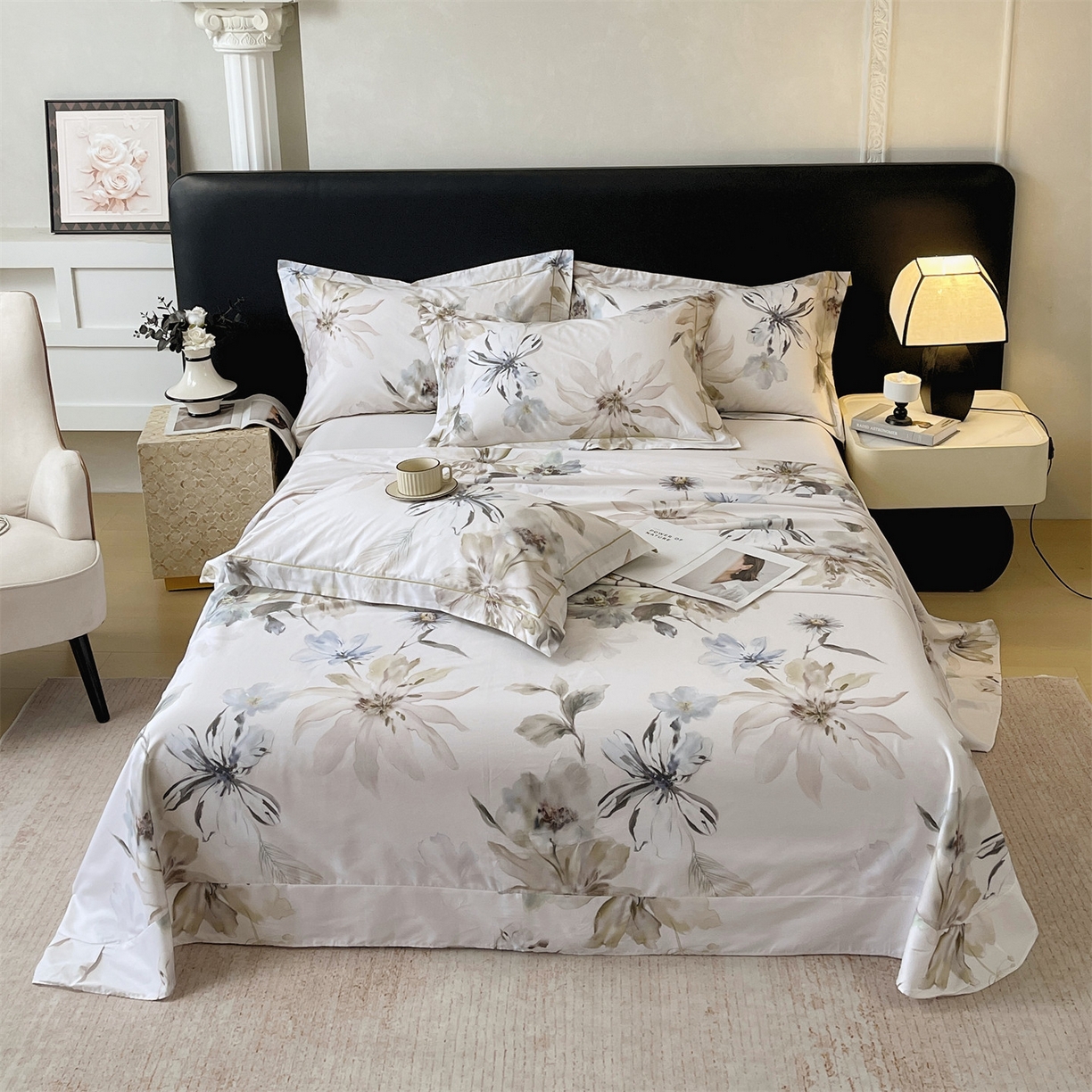 91家纺网 家纺一手货源 找家纺 宝齐莱家纺 2026新款全棉纯棉活性印花单床单床单单件 花知晓