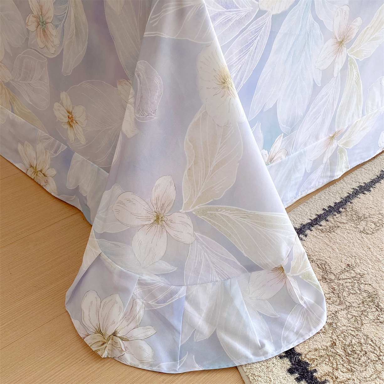 91家纺网 家纺一手货源 找家纺 宝齐莱家纺 2026新款全棉纯棉活性印花单床单床单单件 蓝色梦幻