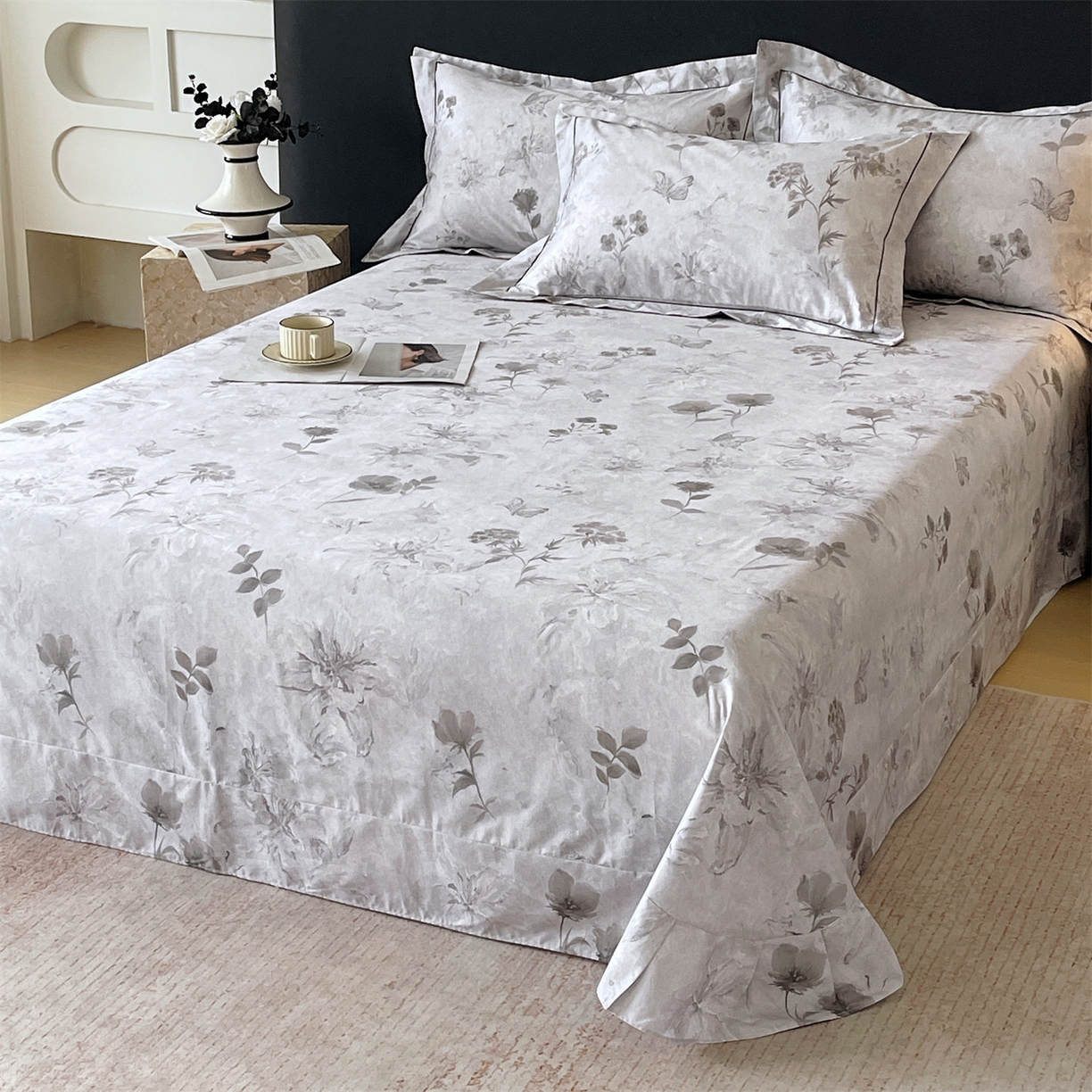 91家纺网 家纺一手货源 找家纺 宝齐莱家纺 2026新款全棉纯棉活性印花单床单床单单件 忆江南