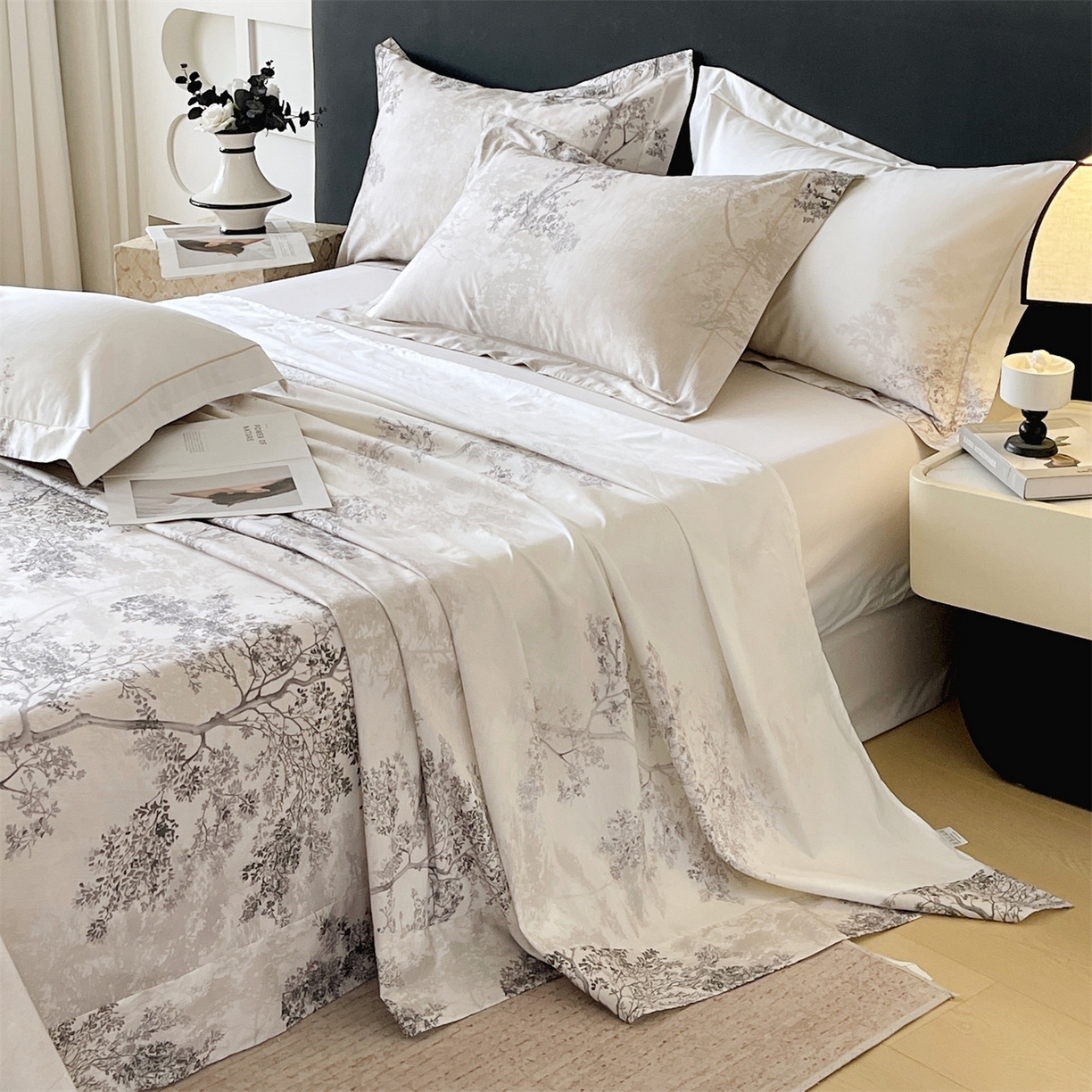 91家纺网 家纺一手货源 找家纺 宝齐莱家纺 2026新款全棉纯棉活性印花单床单床单单件 月光森林