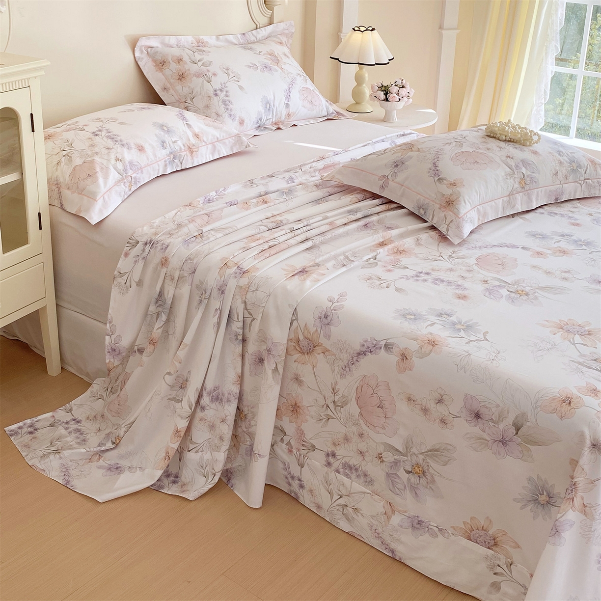 91家纺网 家纺一手货源 找家纺 宝齐莱家纺 2026新款全棉纯棉活性印花单床单床单单件 云裳仙子