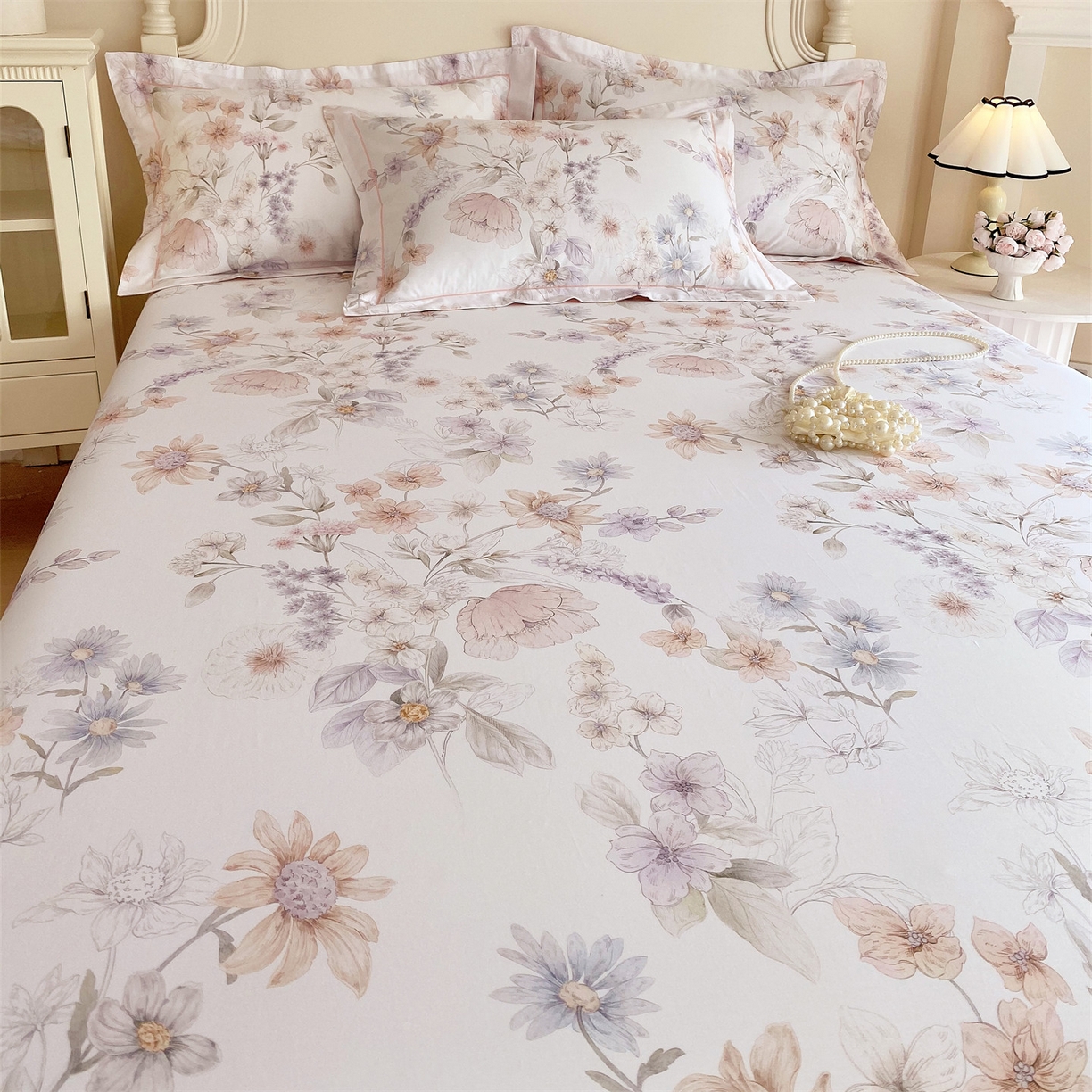 91家纺网 家纺一手货源 找家纺 宝齐莱家纺 2026新款全棉纯棉活性印花单床单床单单件 云裳仙子