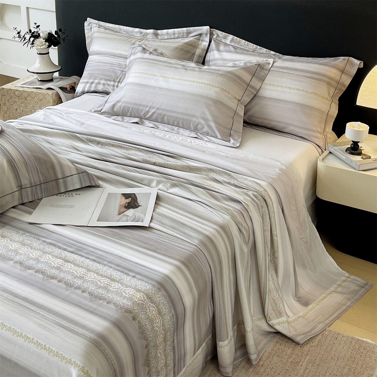 91家纺网 家纺一手货源 找家纺 宝齐莱家纺 2026新款全棉纯棉活性印花单床单床单单件 时光记忆