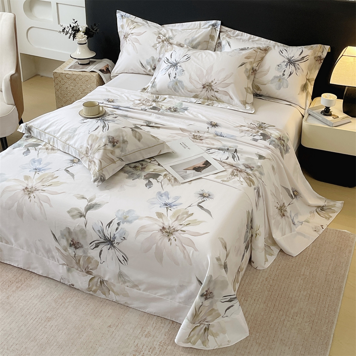 91家纺网 家纺一手货源 找家纺 宝齐莱家纺 2026新款全棉纯棉活性印花单床单床单单件 花知晓