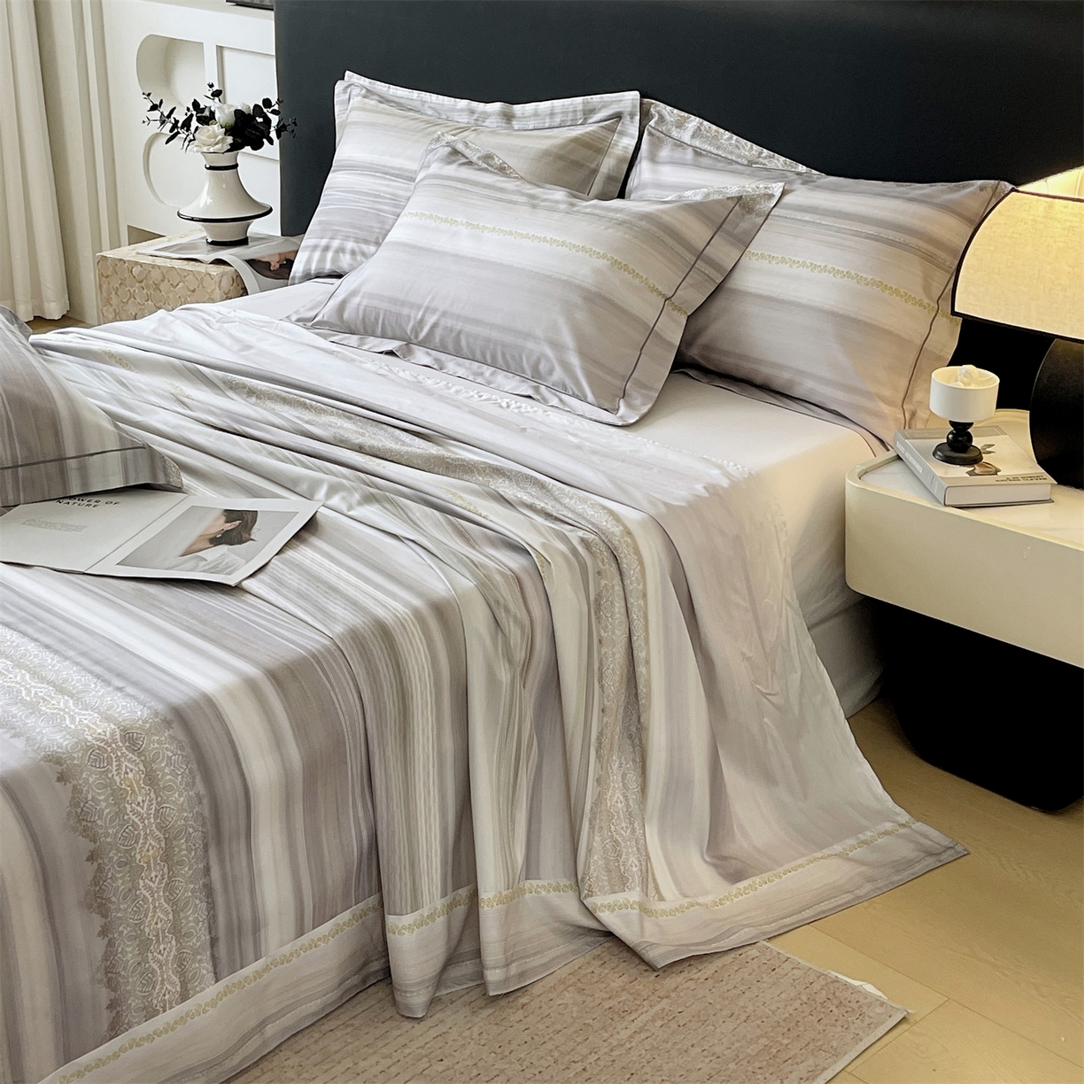 91家纺网 家纺一手货源 找家纺 宝齐莱家纺 2026新款全棉纯棉活性印花单床单床单单件 时光记忆