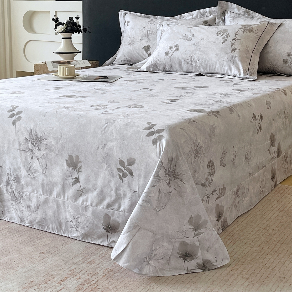 91家纺网 家纺一手货源 找家纺 宝齐莱家纺 2026新款全棉纯棉活性印花单床单床单单件 忆江南