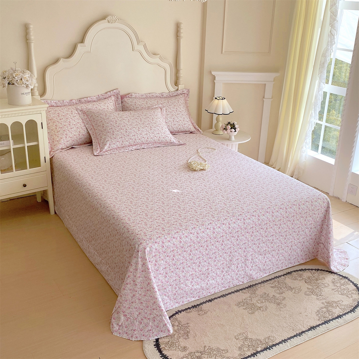 91家纺网 家纺一手货源 找家纺 宝齐莱家纺 2026新款全棉纯棉活性印花单床单床单单件 花姿漫