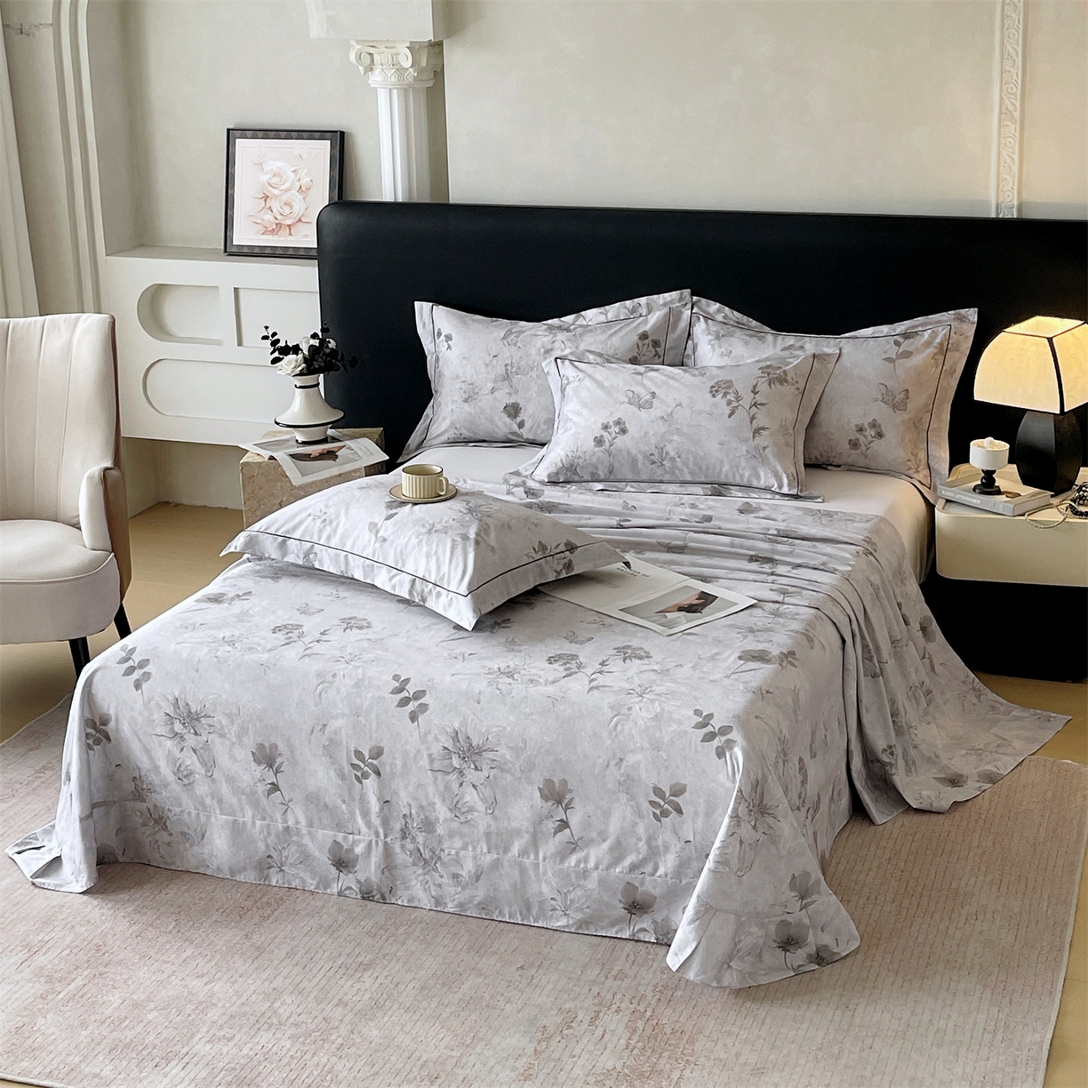 91家纺网 家纺一手货源 找家纺 宝齐莱家纺 2026新款全棉纯棉活性印花单床单床单单件 忆江南