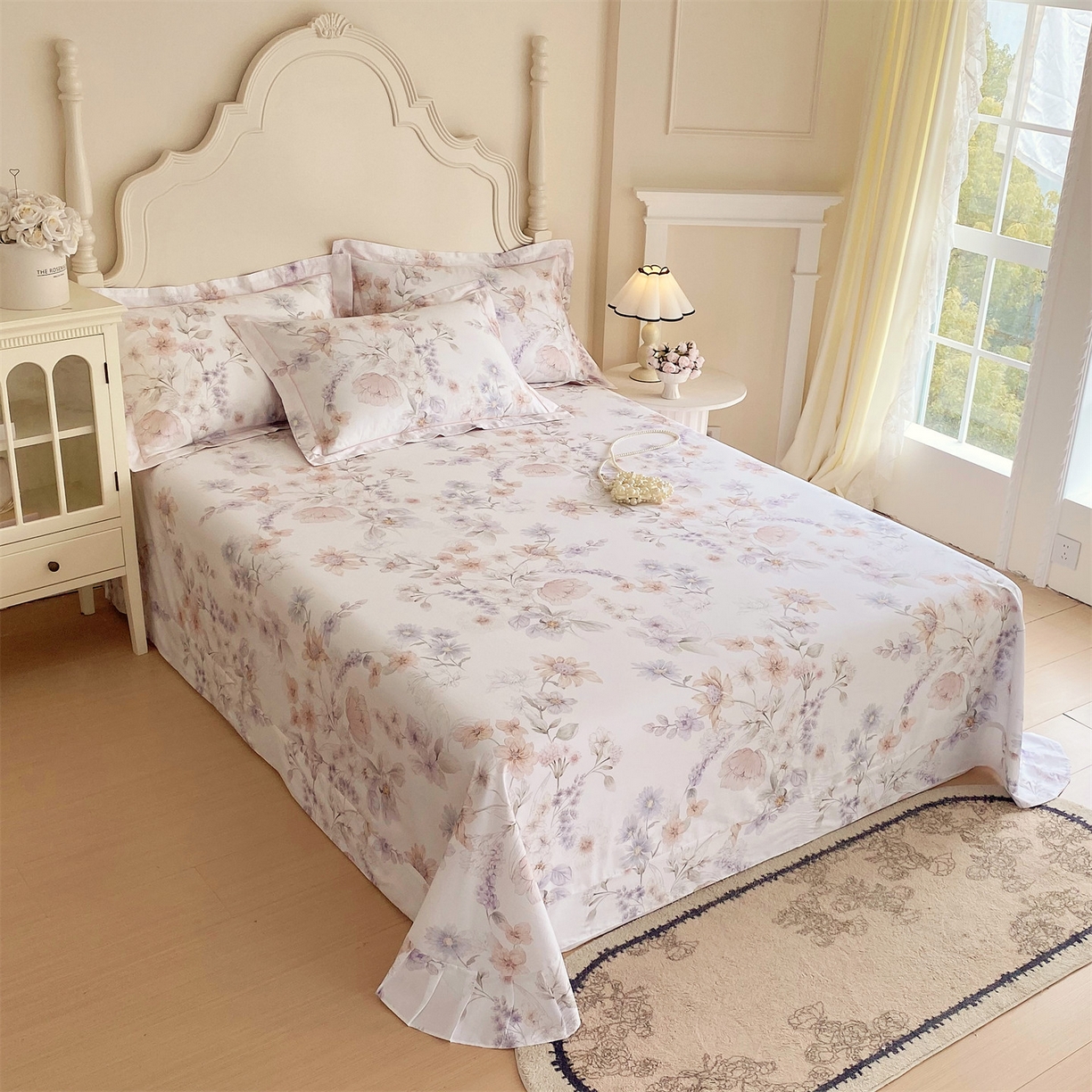 91家纺网 家纺一手货源 找家纺 宝齐莱家纺 2026新款全棉纯棉活性印花单床单床单单件 云裳仙子