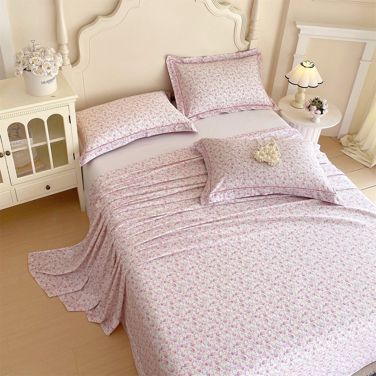 91家纺网 家纺一手货源 找家纺 宝齐莱家纺 2026新款全棉纯棉活性印花单床单床单单件 花姿漫