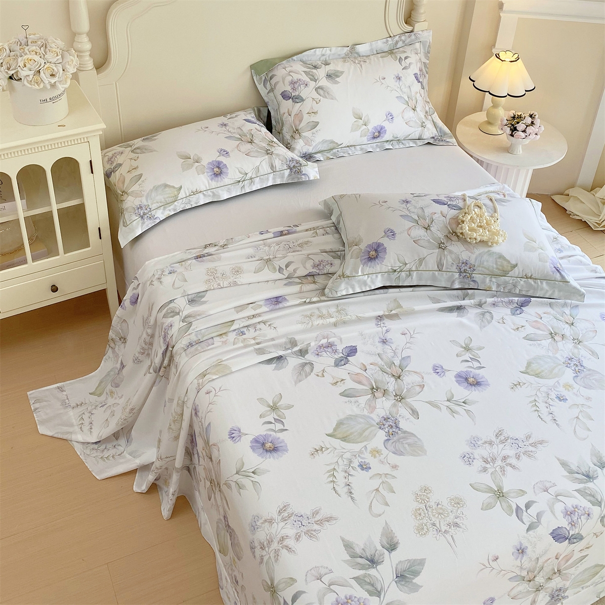 91家纺网 家纺一手货源 找家纺 宝齐莱家纺 2026新款全棉纯棉活性印花单床单床单单件 浪漫花季