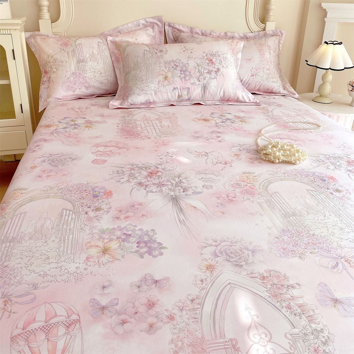 91家纺网 家纺一手货源 找家纺 宝齐莱家纺 2026新款全棉纯棉活性印花单床单床单单件 公主乐园