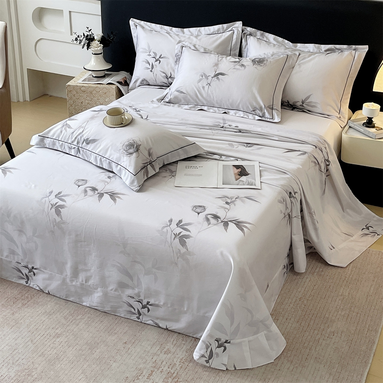 91家纺网 家纺一手货源 找家纺 宝齐莱家纺 2026新款全棉纯棉活性印花单床单床单单件 玫瑰的故事