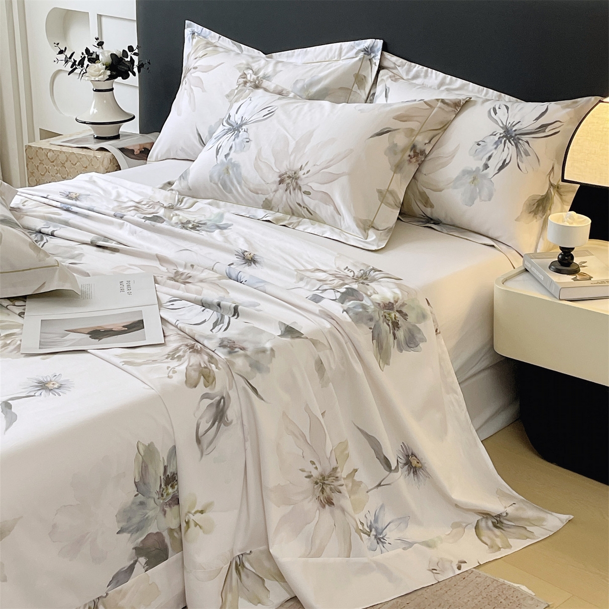 91家纺网 家纺一手货源 找家纺 宝齐莱家纺 2026新款全棉纯棉活性印花单床单床单单件 花知晓