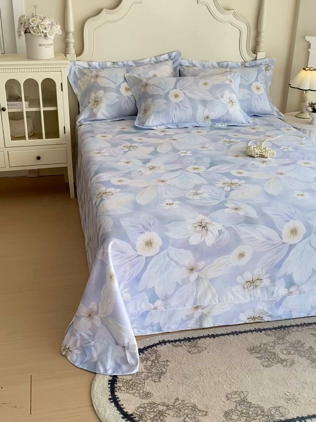 91家纺网 家纺一手货源 找家纺 宝齐莱家纺 2026新款全棉纯棉活性印花单床单床单单件 蓝色梦幻