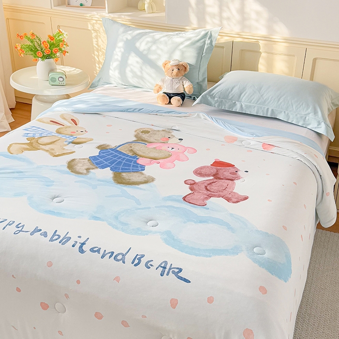 91家纺网 家纺一手货源 找家纺 米乐被业 2026新款大板氨纶凉感夏被被子被芯 好伙伴