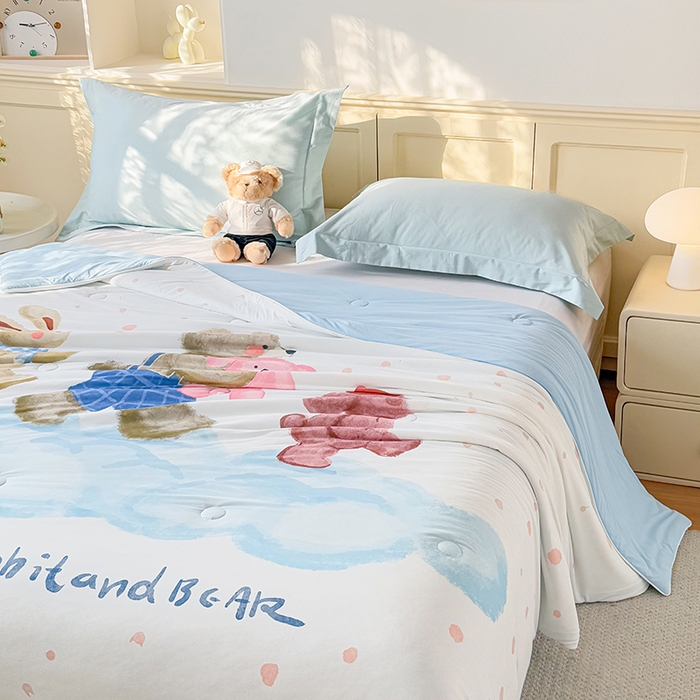 91家纺网 家纺一手货源 找家纺 米乐被业 2026新款大板氨纶凉感夏被被子被芯 好伙伴