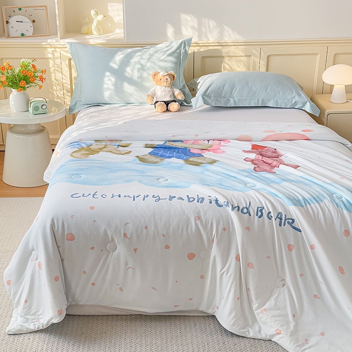 91家纺网 家纺一手货源 找家纺 米乐被业 2026新款大板氨纶凉感夏被被子被芯 好伙伴