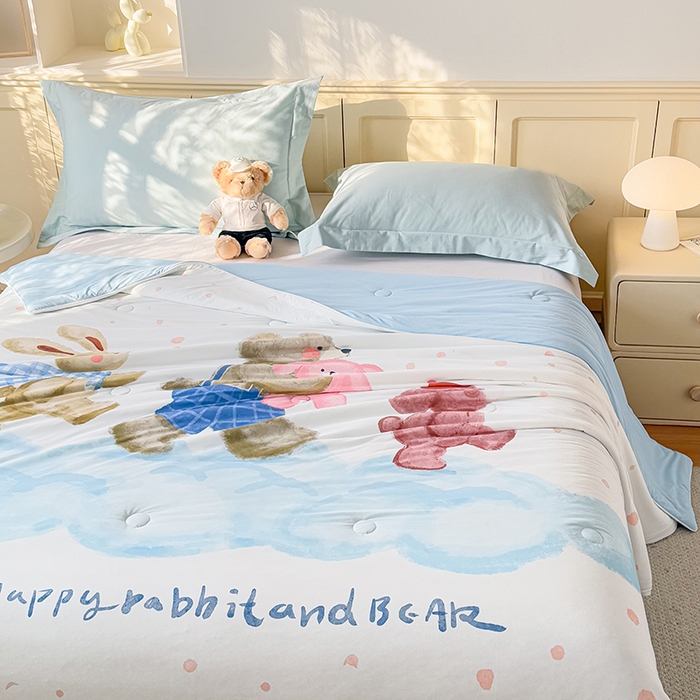 91家纺网 家纺一手货源 找家纺 米乐被业 2026新款大板氨纶凉感夏被被子被芯 好伙伴