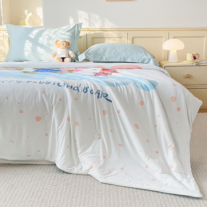 91家纺网 家纺一手货源 找家纺 米乐被业 2026新款大板氨纶凉感夏被被子被芯 好伙伴