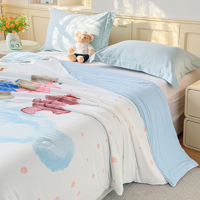 91家纺网 家纺一手货源 找家纺 米乐被业 2026新款大板氨纶凉感夏被被子被芯 好伙伴