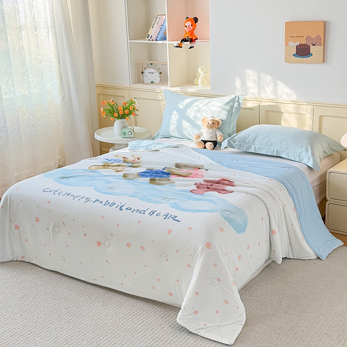 91家纺网 家纺一手货源 找家纺 米乐被业 2026新款大板氨纶凉感夏被被子被芯 好伙伴