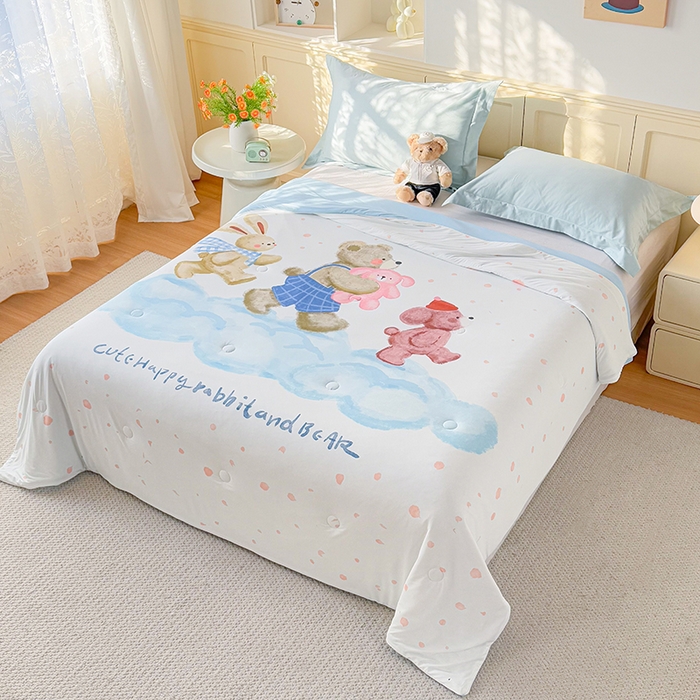 91家纺网 家纺一手货源 找家纺 米乐被业 2026新款大板氨纶凉感夏被被子被芯 好伙伴