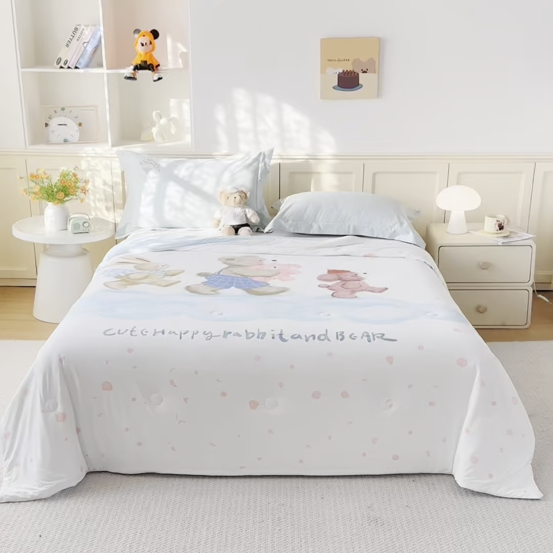 91家纺网 家纺一手货源 找家纺 米乐被业 2026新款大板氨纶凉感夏被被子被芯 好伙伴