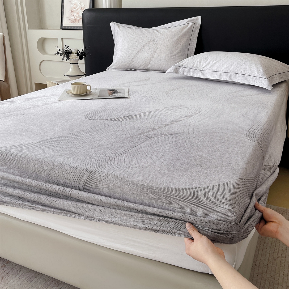 91家纺网 家纺一手货源 找家纺 （总）宝齐莱家纺 2026新款全棉纯棉活性印花单床笠床笠单件