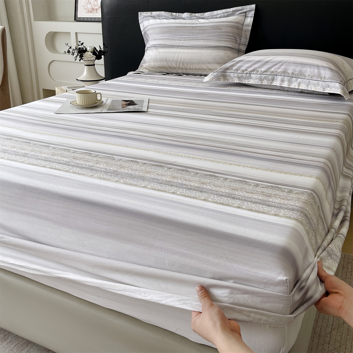 91家纺网 家纺一手货源 找家纺 （总）宝齐莱家纺 2026新款全棉纯棉活性印花单床笠床笠单件