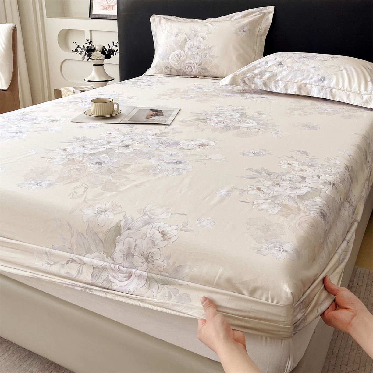 91家纺网 家纺一手货源 找家纺 （总）宝齐莱家纺 2026新款全棉纯棉活性印花单床笠床笠单件