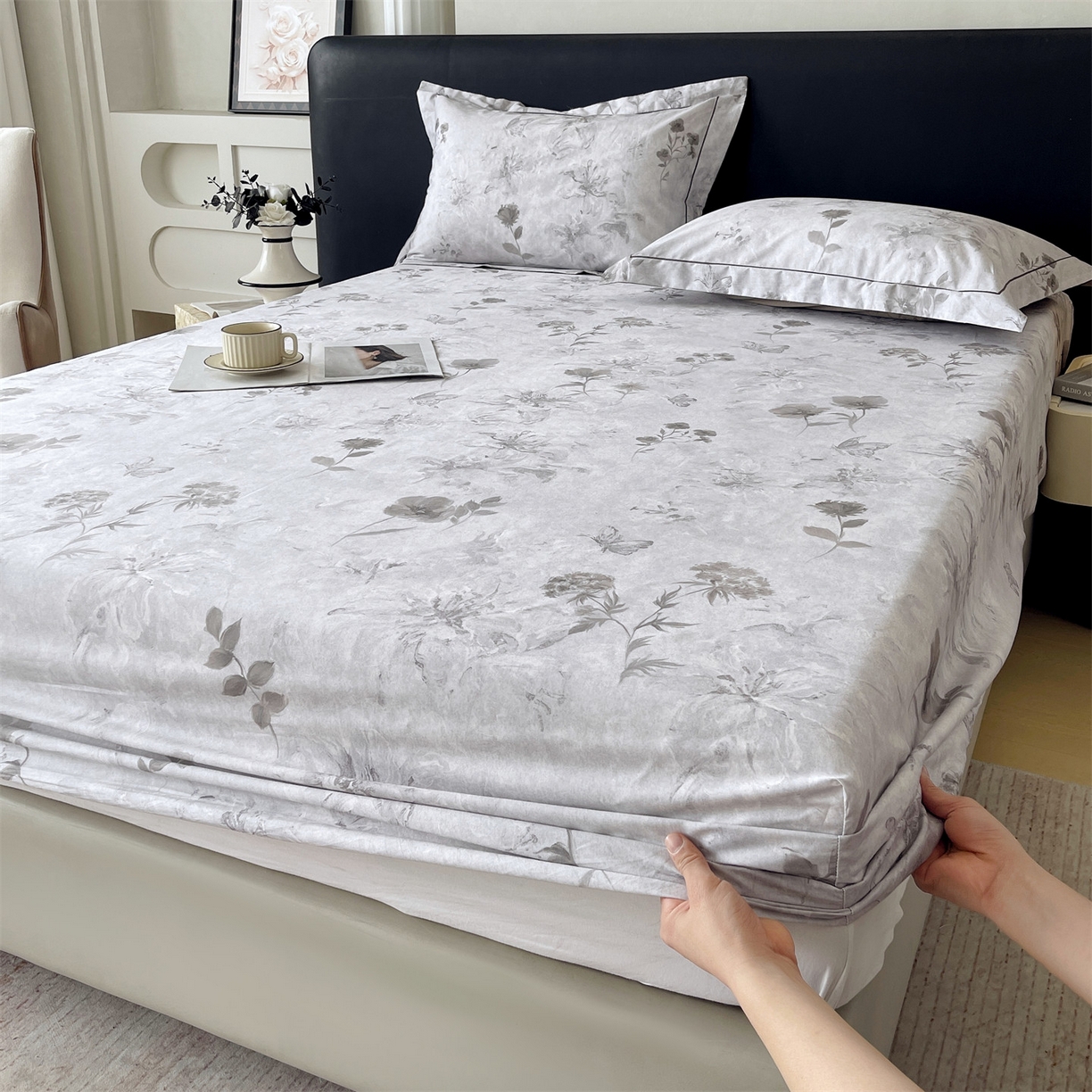 91家纺网 家纺一手货源 找家纺 （总）宝齐莱家纺 2026新款全棉纯棉活性印花单床笠床笠单件