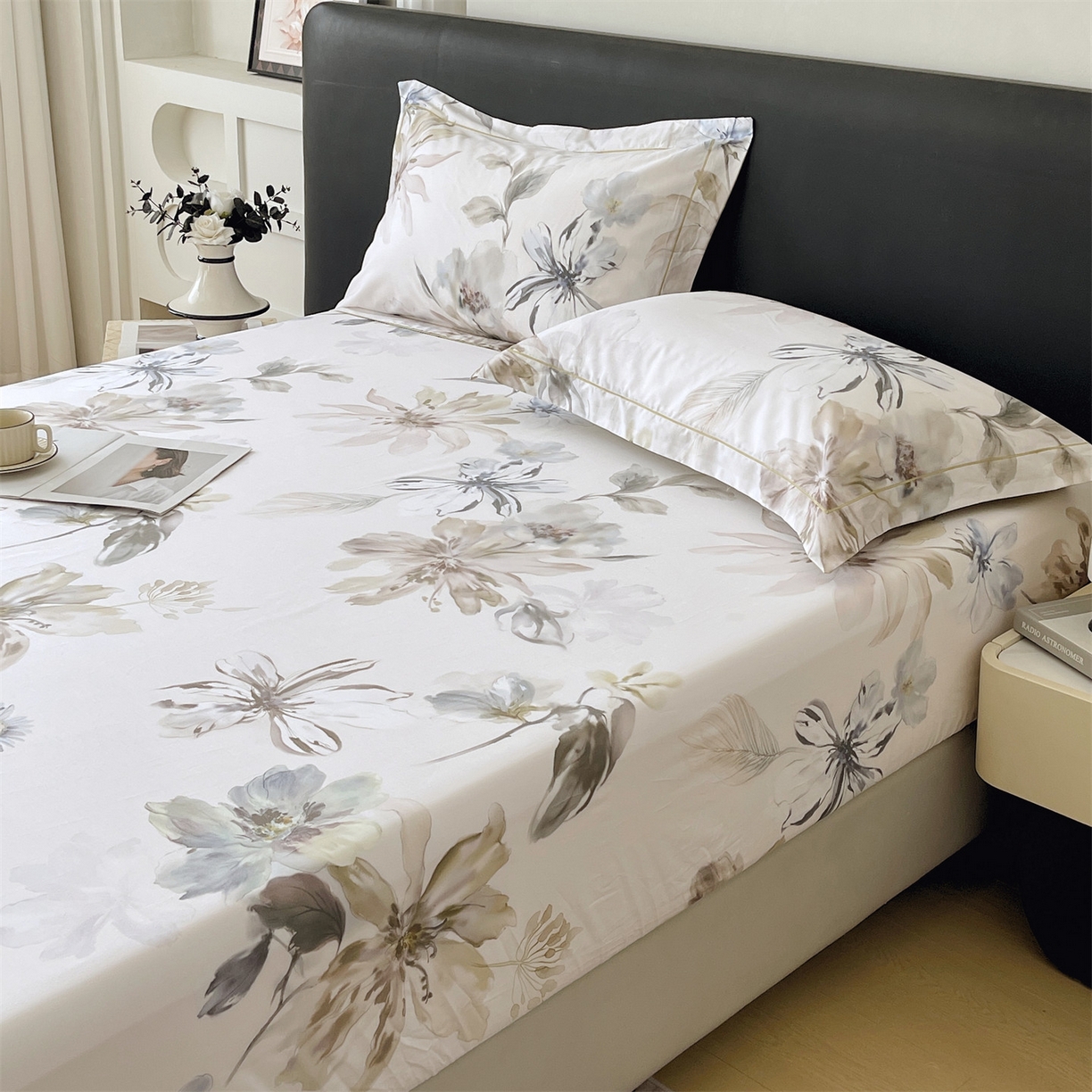 91家纺网 家纺一手货源 找家纺 宝齐莱家纺 2026新款全棉纯棉活性印花单床笠床笠单件 花知晓