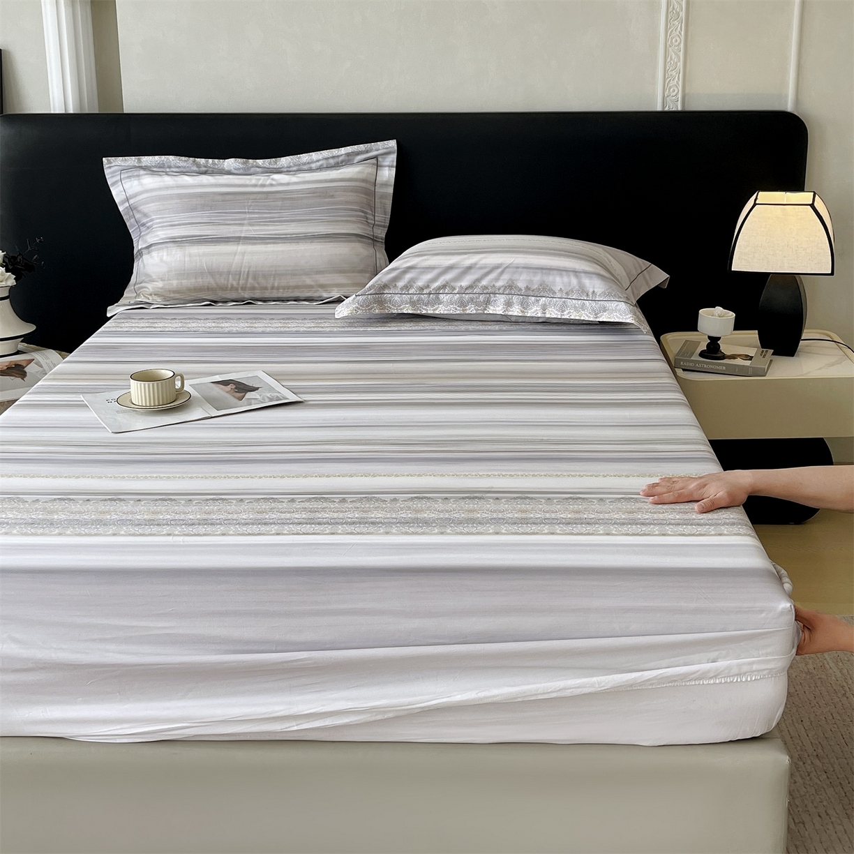 91家纺网 家纺一手货源 找家纺 宝齐莱家纺 2026新款全棉纯棉活性印花单床笠床笠单件 时光记忆