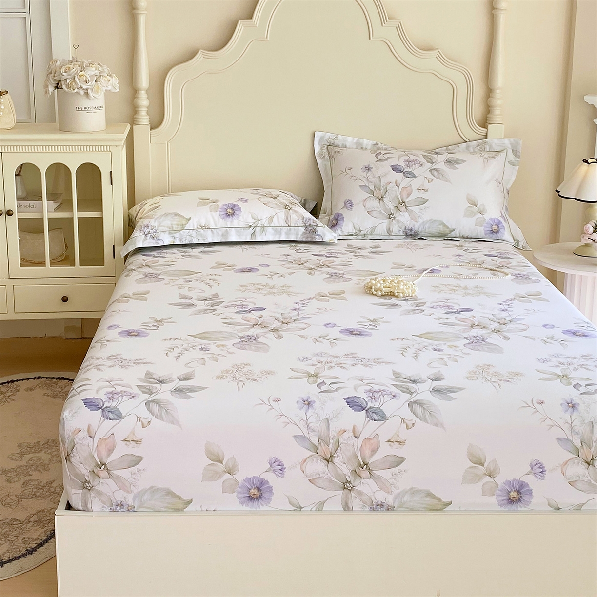 91家纺网 家纺一手货源 找家纺 宝齐莱家纺 2026新款全棉纯棉活性印花单床笠床笠单件 浪漫花季