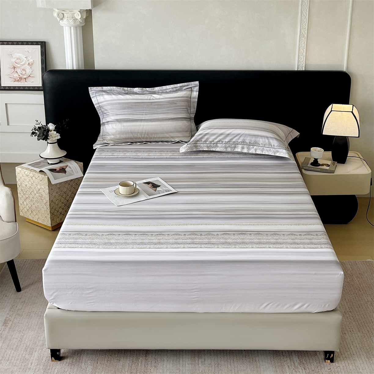 91家纺网 家纺一手货源 找家纺 宝齐莱家纺 2026新款全棉纯棉活性印花单床笠床笠单件 时光记忆