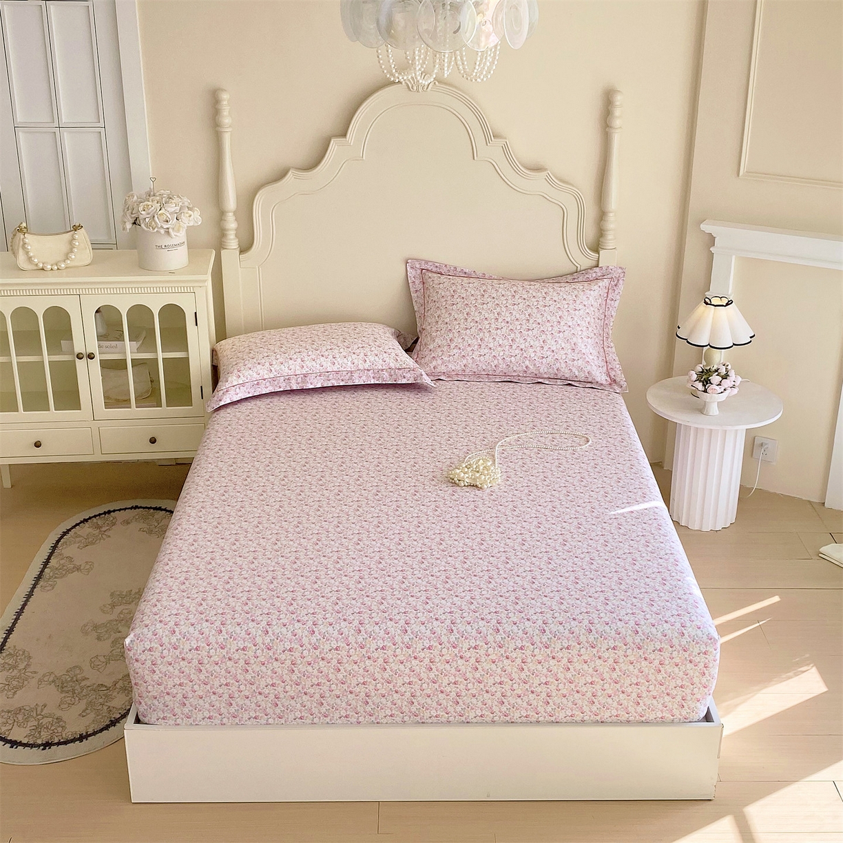 91家纺网 家纺一手货源 找家纺 宝齐莱家纺 2026新款全棉纯棉活性印花单床笠床笠单件 花姿漫